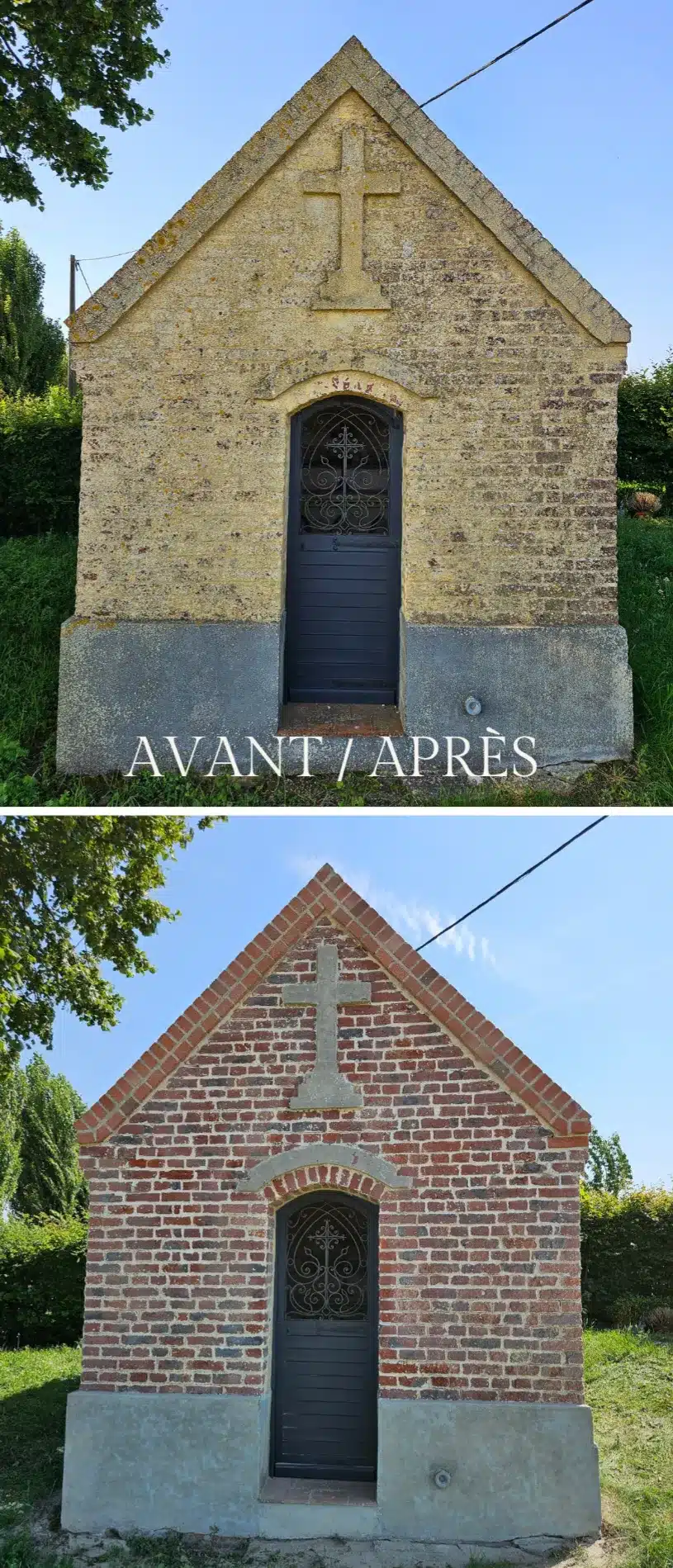 Avant après nettoyage façade aérogommage